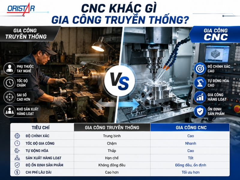 CNC Khác Gì Gia Công Truyền Thống?