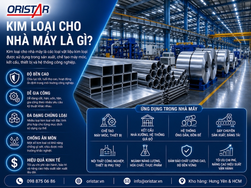 Kim loại cho nhà máy là các vật liệu kim loại được sử dụng trong quá trình sản xuất