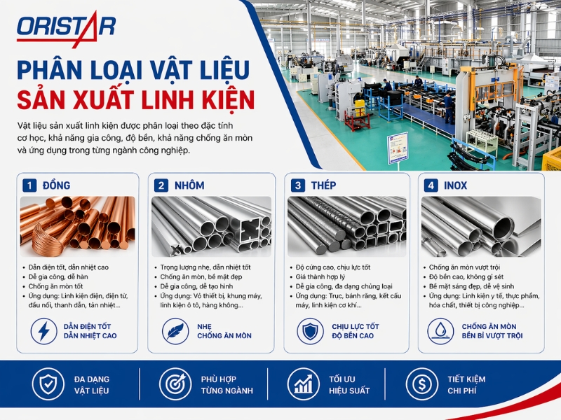 Phân loại vật liệu sản xuất linh kiện