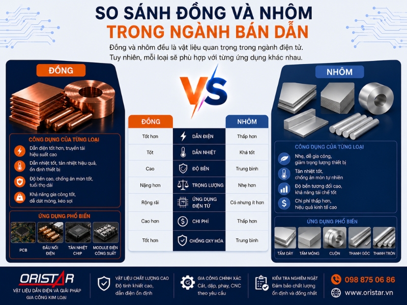So Sánh Đồng Và Nhôm Trong Ngành Bán Dẫn