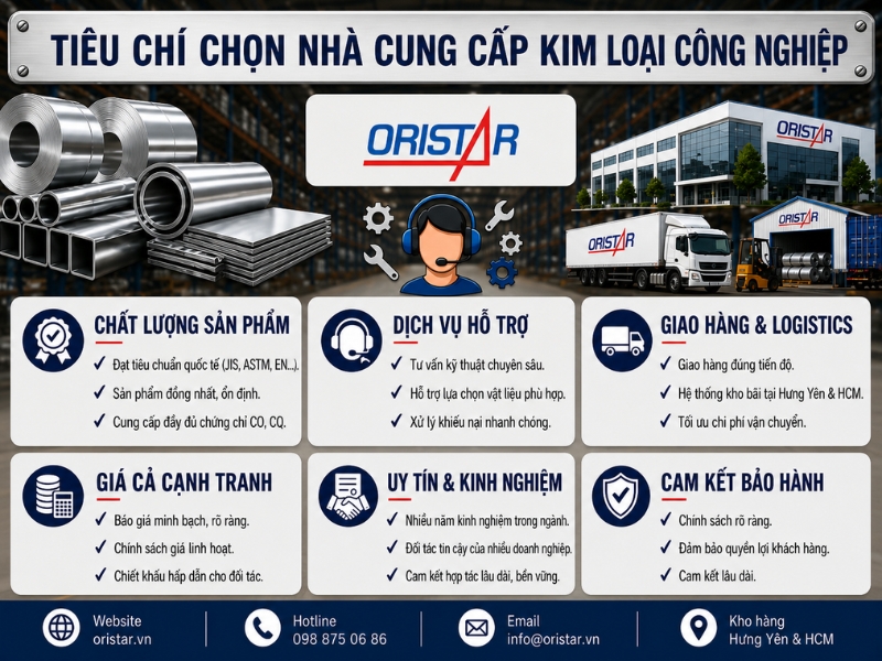 Ti&ecirc;u Ch&iacute; Chọn Nh&agrave; Cung Cấp Kim Loại C&ocirc;ng Nghiệp