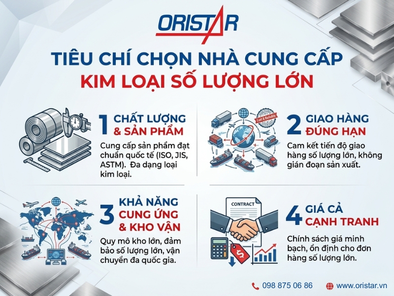 Tiêu Chí Chọn Nhà Cung Cấp Kim Loại Số Lượng Lớn